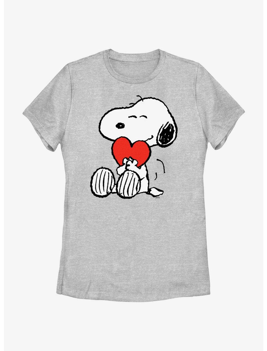Peanuts Snoopy Valentines Heart Womens T-Shirt, ATH HTR, hi-res