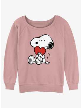 Peanuts Snoopy Valentines Heart Womens Slouchy Sweatshirt, , hi-res