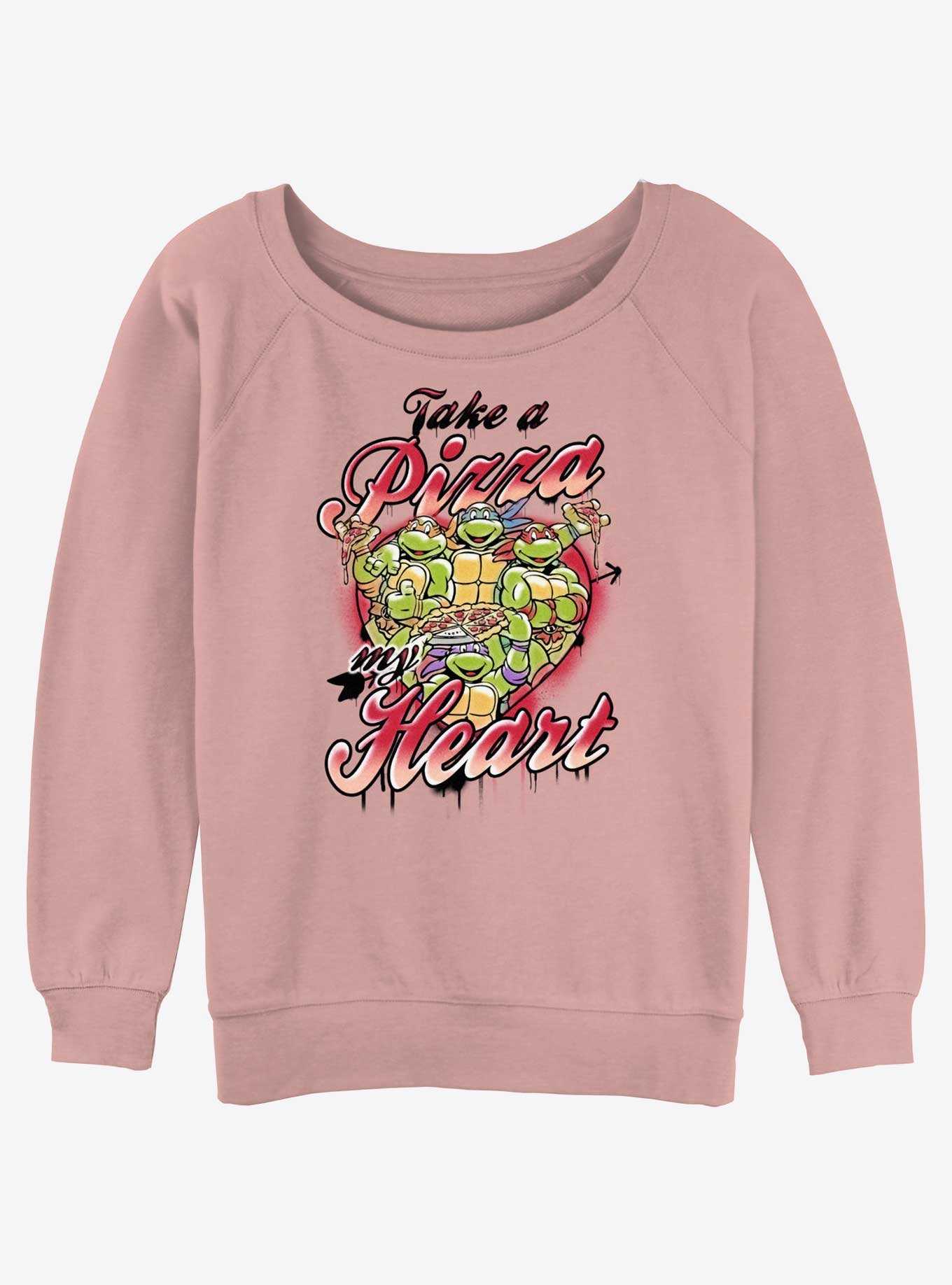 Teenage Mutant Ninja Turtles Pizza Heart Womens Slouchy Sweatshirt, , hi-res