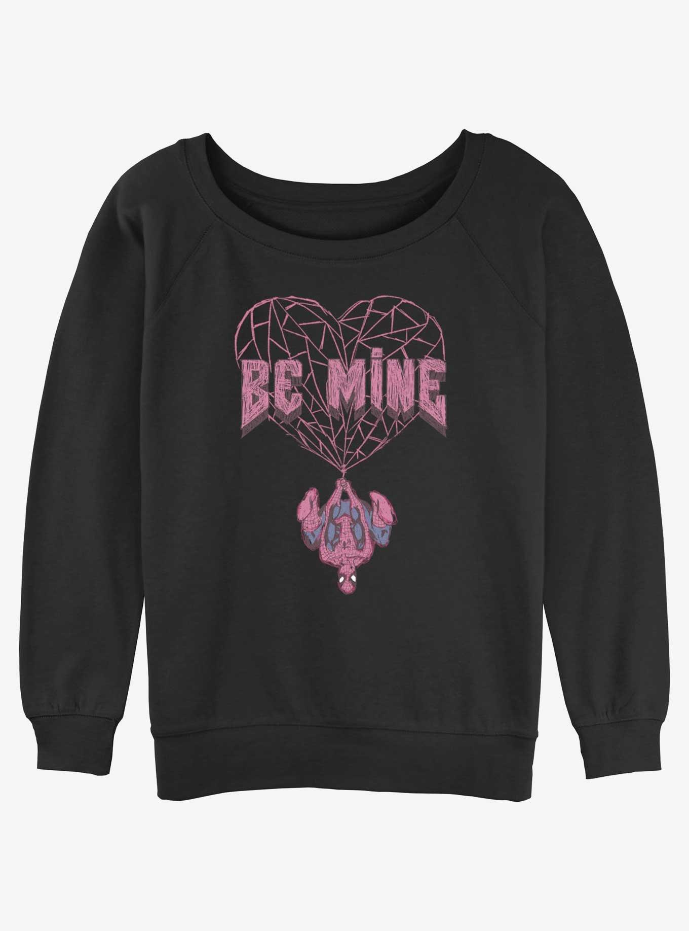 Marvel Spider-Man Be Mine Spiderman Womens Slouchy Sweatshirt, , hi-res