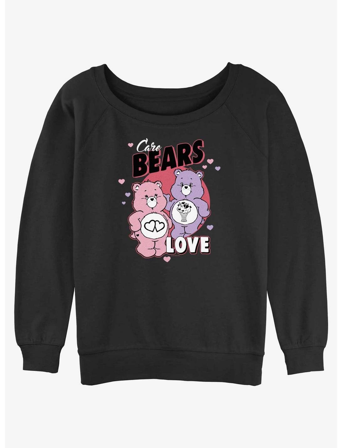 Care Bears Love-a-Lot and Share Bear Love Womens Slouchy Sweatshirt, BLACK, hi-res