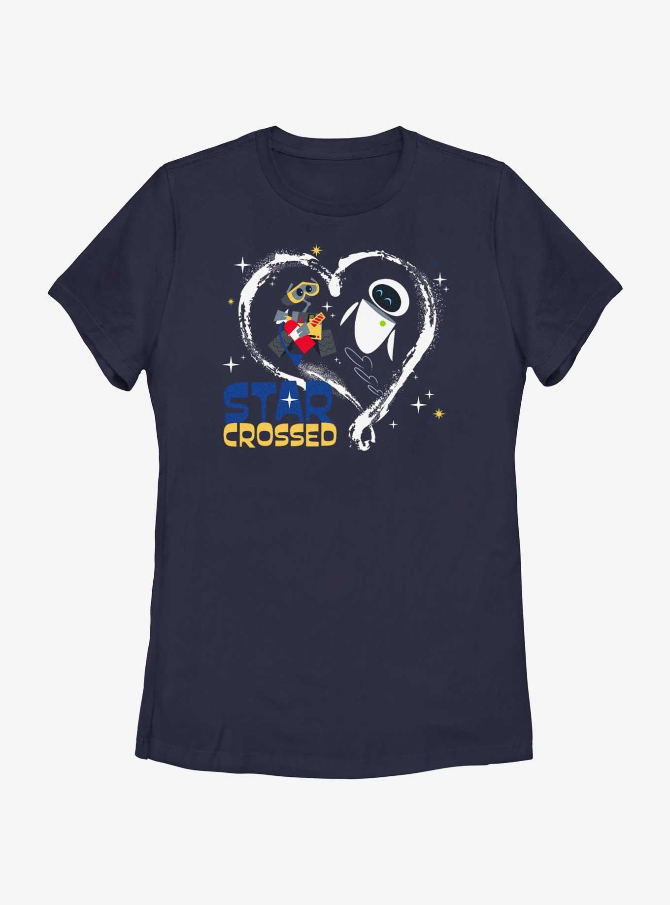 Disney Pixar WALL-E Starcrossed Lovers Womens T-Shirt, NAVY, hi-res