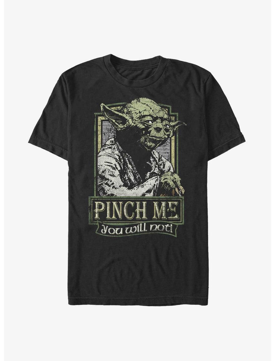 Star Wars Yoda Pinch Me You Will Not T-Shirt, BLACK, hi-res