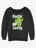 Care Bears Feelin' Lucky Womens Slouchy Sweatshirt, BLACK, hi-res