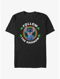Disney Lilo & Stitch Follow The Rainbow T-Shirt, BLACK, hi-res