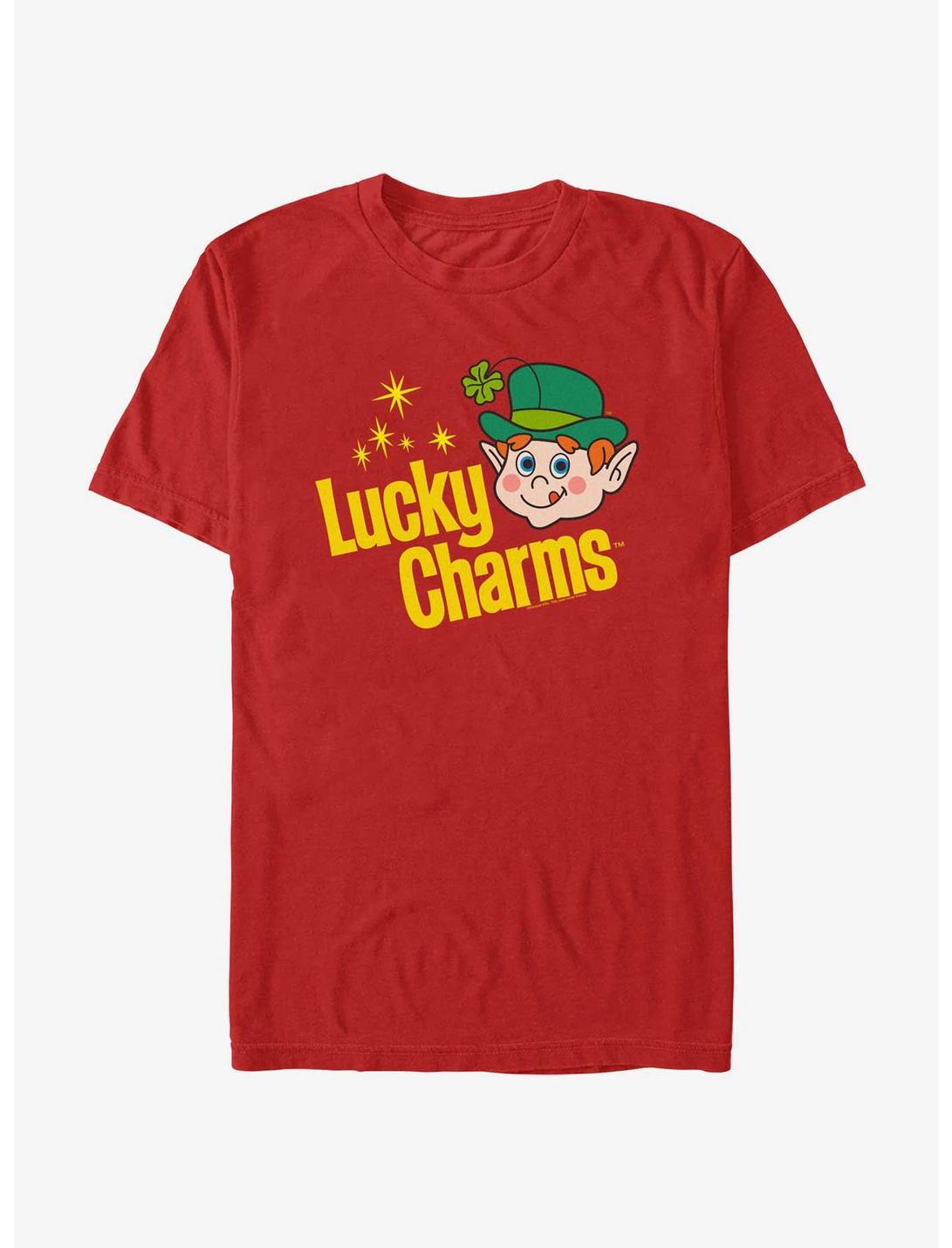 Lucky Charms Logo Retro T-Shirt, RED, hi-res