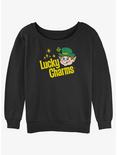 Lucky Charms Logo Retro Womens Slouchy Sweatshirt, BLACK, hi-res