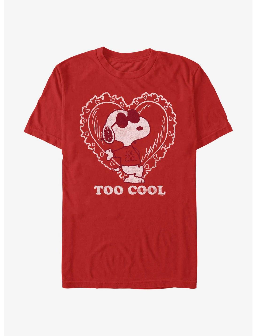 Peanuts Snoopy Too Cool Heart T-Shirt, RED, hi-res