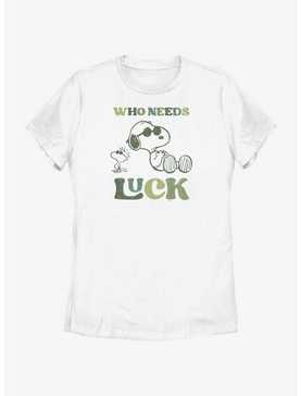 Peanuts Who Needs Luck Womens T-Shirt, , hi-res