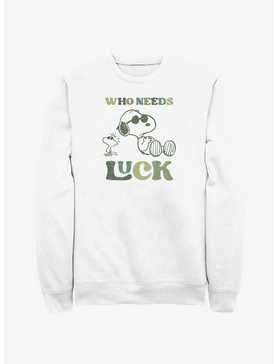 Peanuts Who Needs Luck Sweatshirt, , hi-res