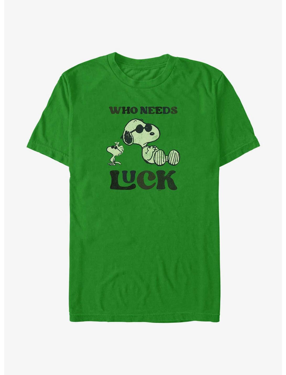 Peanuts Who Needs Luck T-Shirt, KELLY, hi-res