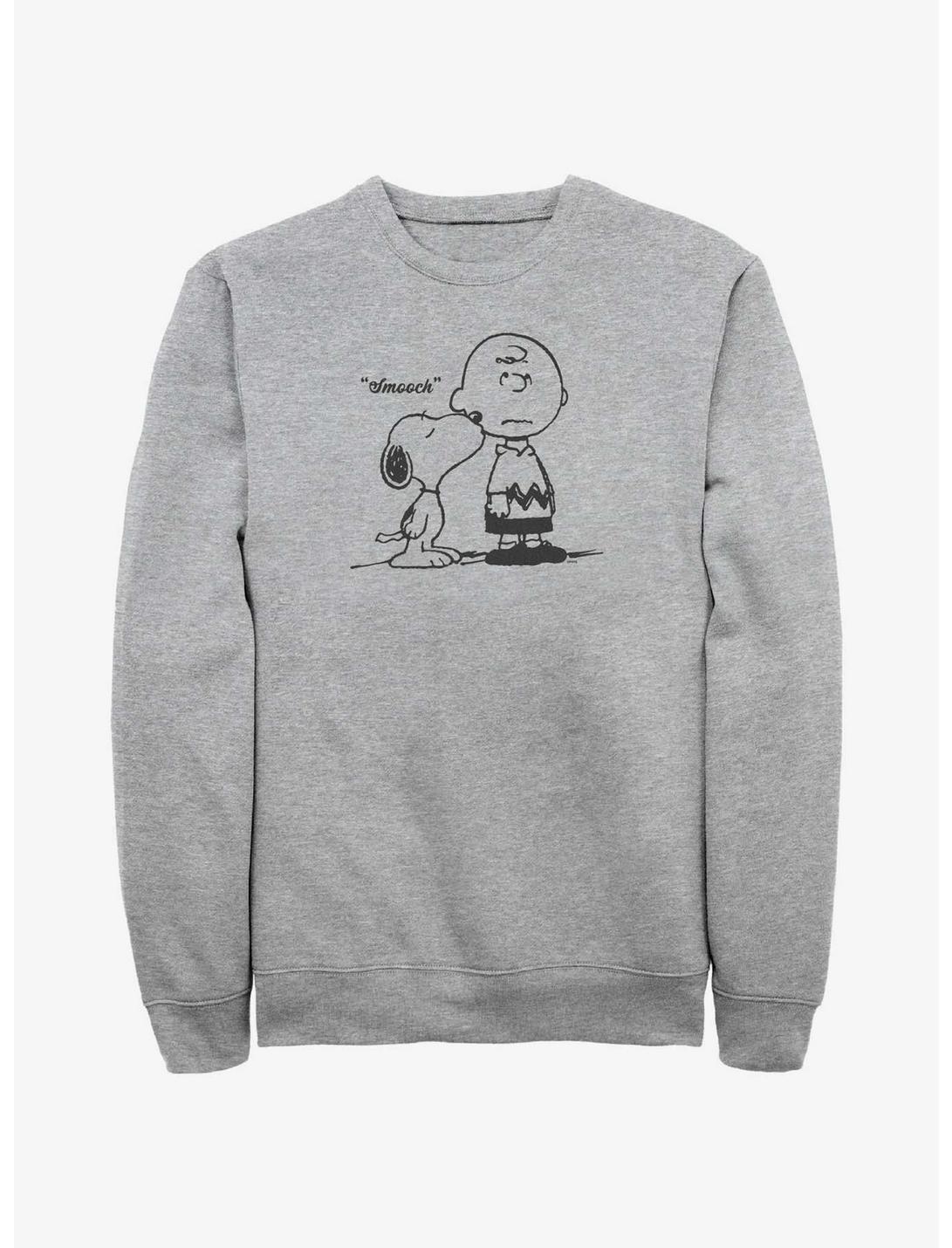 Peanuts Smooch Snoopy & Charlie Brown Sweatshirt, ATH HTR, hi-res
