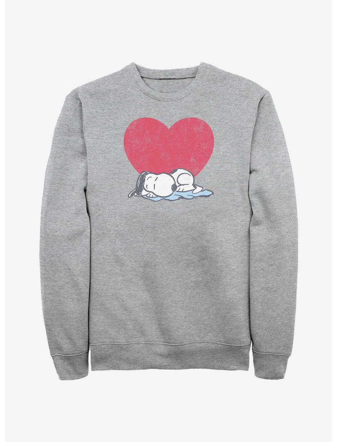 Peanuts Snoopy Heart Sweatshirt, ATH HTR, hi-res