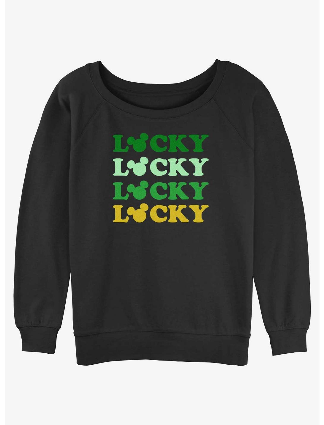 Disney Mickey Mouse Lucky Ears Womens Slouchy Sweatshirt, BLACK, hi-res