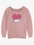 Peanuts Snoopy Heart Womens Slouchy Sweatshirt, DESERTPNK, hi-res