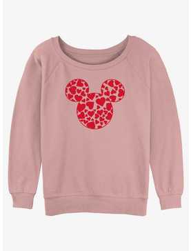 Disney Mickey Mouse Heart Ears Womens Slouchy Sweatshirt, , hi-res