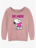 Peanuts Snoopy Be Mine Womens Slouchy Sweatshirt, DESERTPNK, hi-res