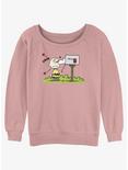 Peanuts Valentine's Mail Womens Slouchy Sweatshirt, DESERTPNK, hi-res