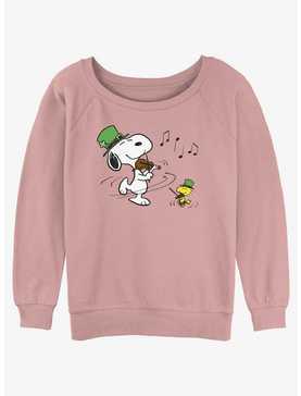 Peanuts St. Patricks Fun Womens Slouchy Sweatshirt, , hi-res