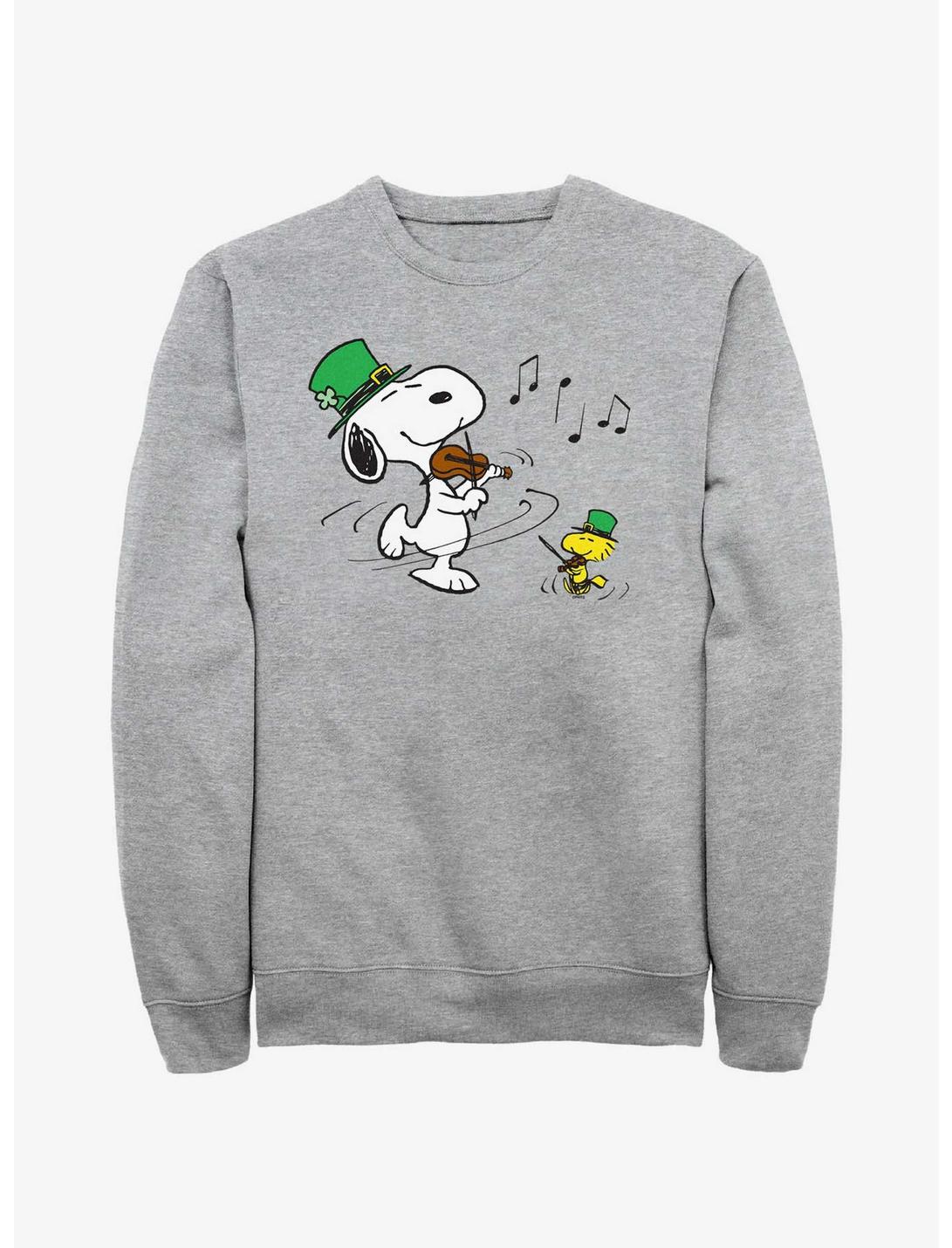 Peanuts St. Patricks Fun Sweatshirt, ATH HTR, hi-res