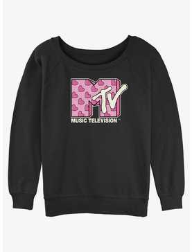 MTV Heart Logo Womens Slouchy Sweatshirt, , hi-res