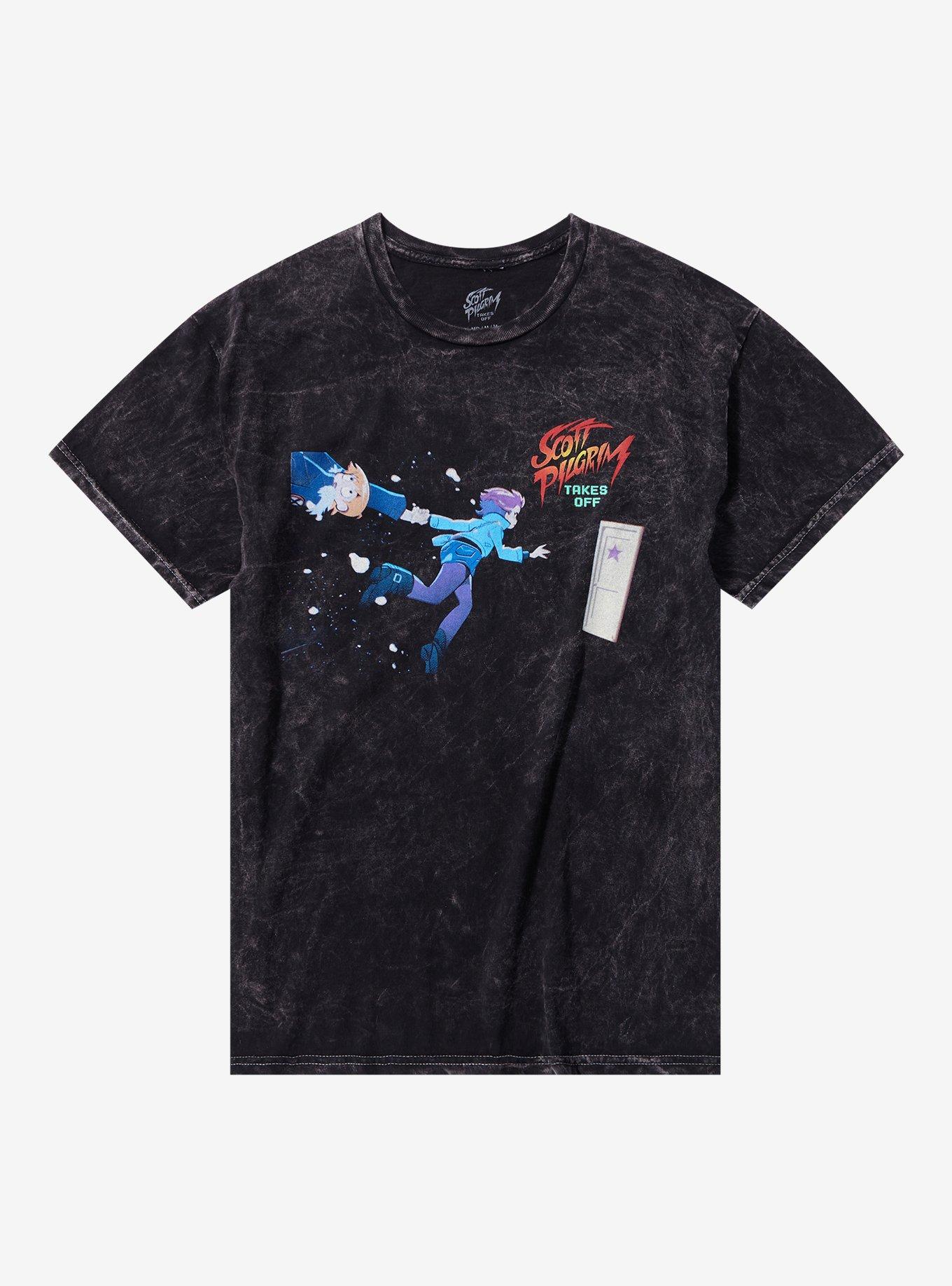 Scott Pilgrim Takes Off Duo Door Mineral Wash T-Shirt, MULTI, hi-res
