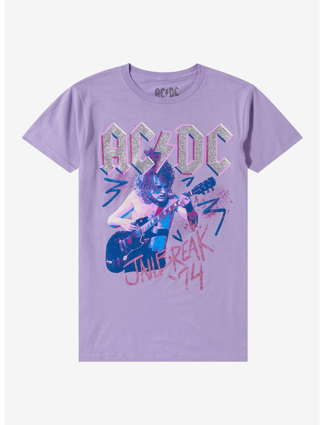 AC/DC Jailbreak '74 Glitter Boyfriend Fit Girls T-Shirt, LAVENDER, hi-res