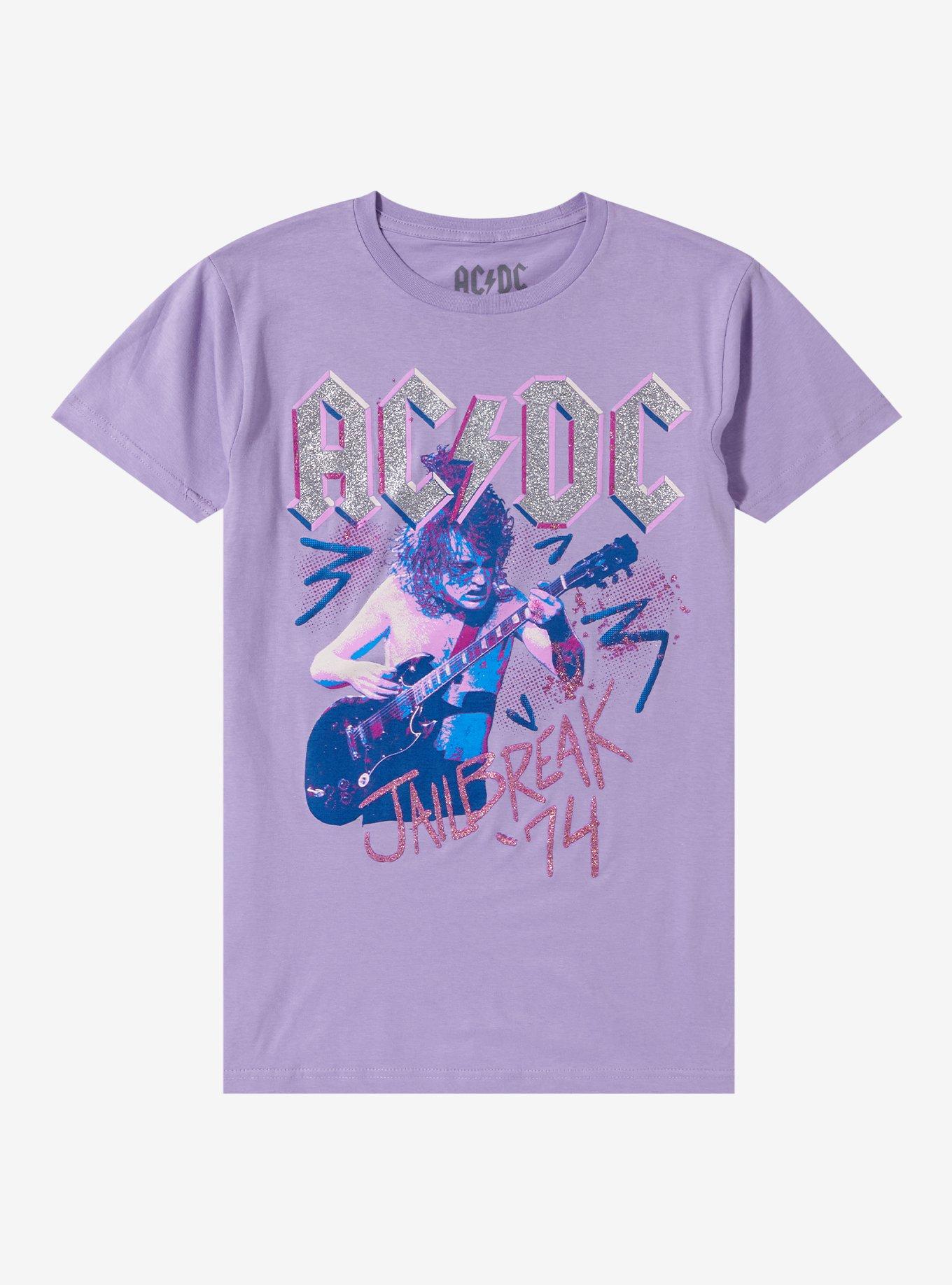 AC/DC Jailbreak '74 Glitter Boyfriend Fit Girls T-Shirt, LAVENDER, hi-res