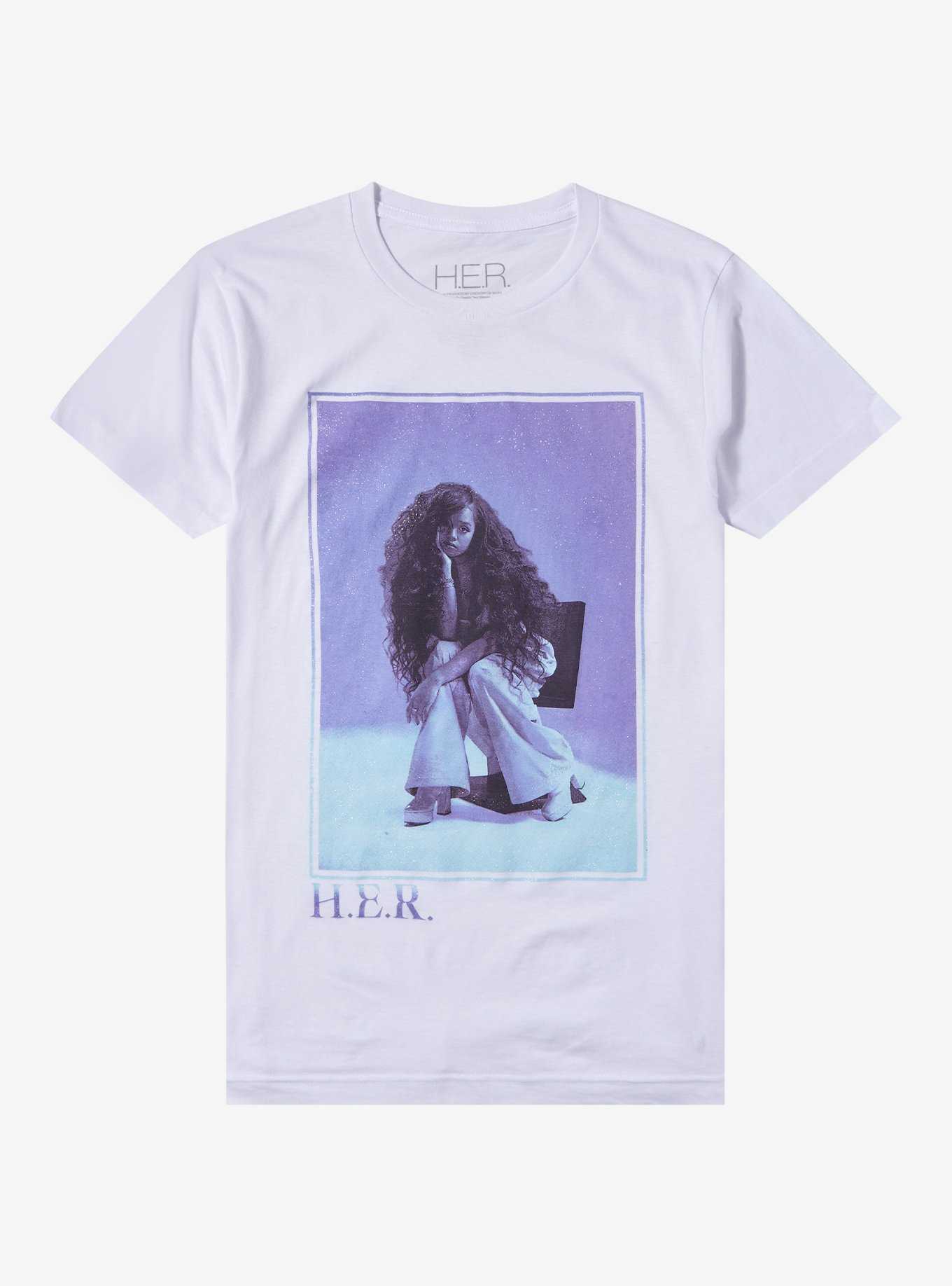 H.E.R. Glitter Portrait Boyfriend Fit Girls T-Shirt, , hi-res
