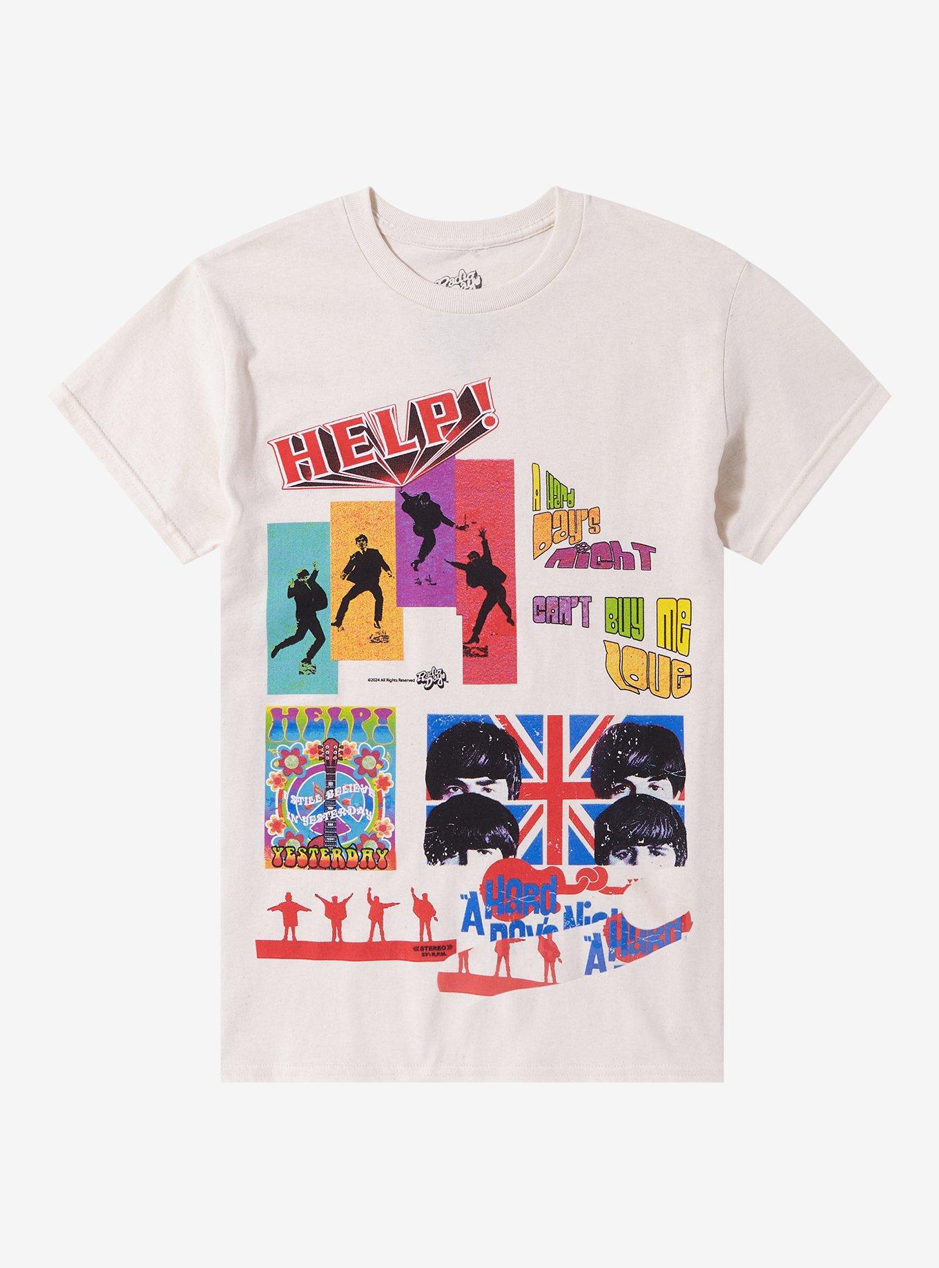 The Beatles Collage Boyfriend Fit Girls T-Shirt, NATURAL, hi-res