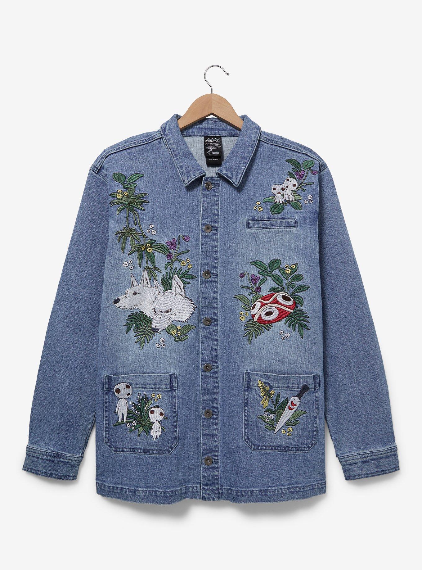 Studio Ghibli Princess Mononoke Icons Denim Chore Jacket - BoxLunch Exclusive, , hi-res