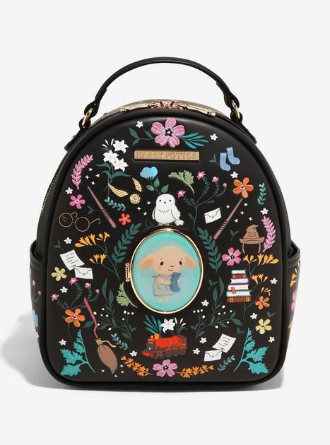 [Exclusive] NWT Our Universe Harry Potter Floral Deathly Hallows Mini Backpack Loungefly Harry Potter Deathly Hallows Floral Mini Backpack  main image 4