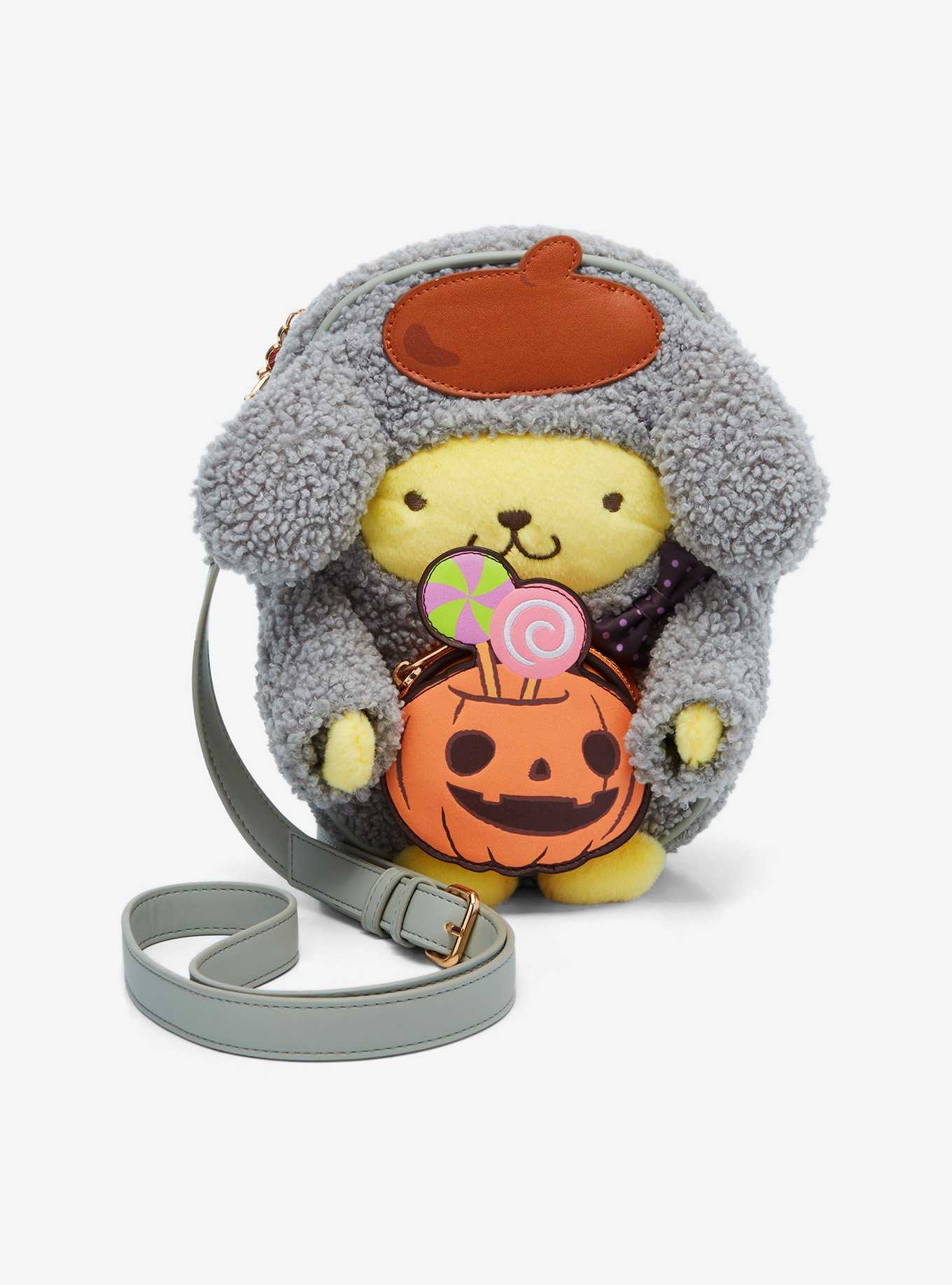 Sanrio Pompompurin Halloween Plush Pumpkin Crossbody Bag — BoxLunch Exclusive, , hi-res