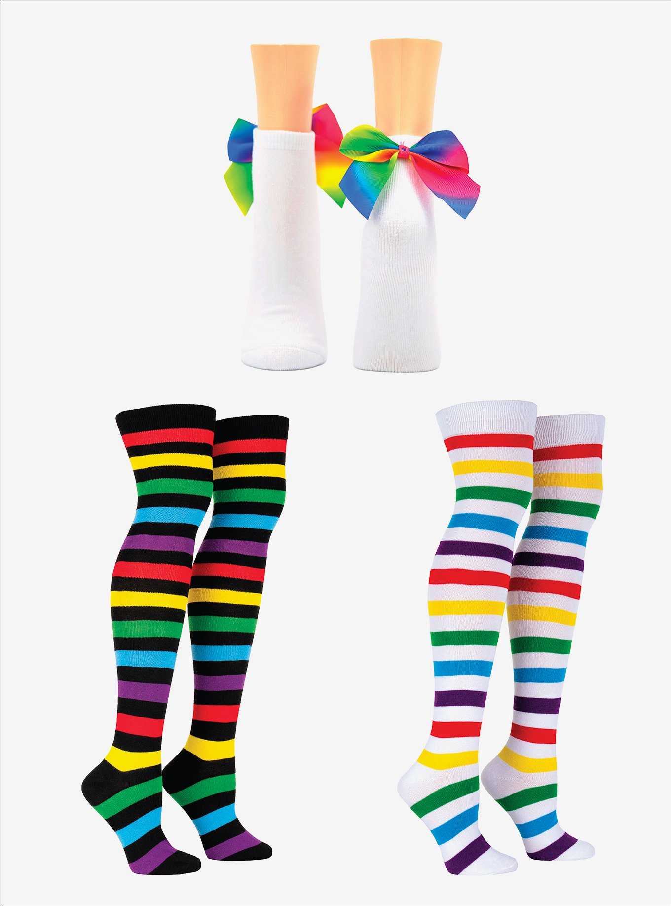 Rainbow 3-Pair Socks Bundle, , hi-res