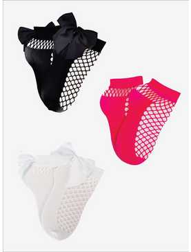 Fishnet 3-Pair Ankle Socks Bundle, , hi-res