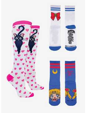 Sailor Moon 3-Pair Socks, , hi-res