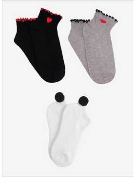 Novelty 3-Pair Ankle Socks Bundle, , hi-res