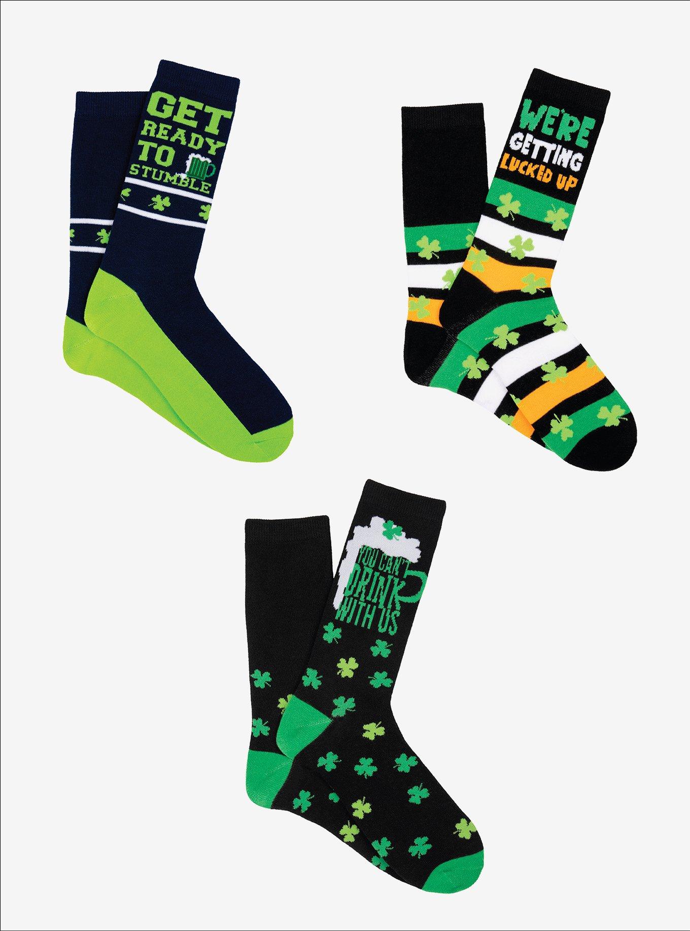 Unisex St. Patrick's Day 3-Pair Crew Socks, , hi-res