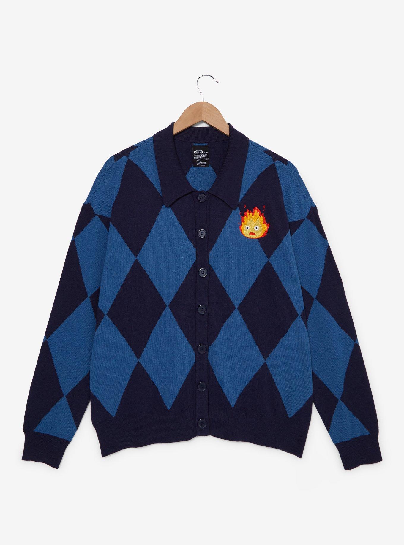 Studio Ghibli Howl's Moving Castle Calcifer Collared Women's Plus Size Cardigan — BoxLunch Exclusive, , hi-res