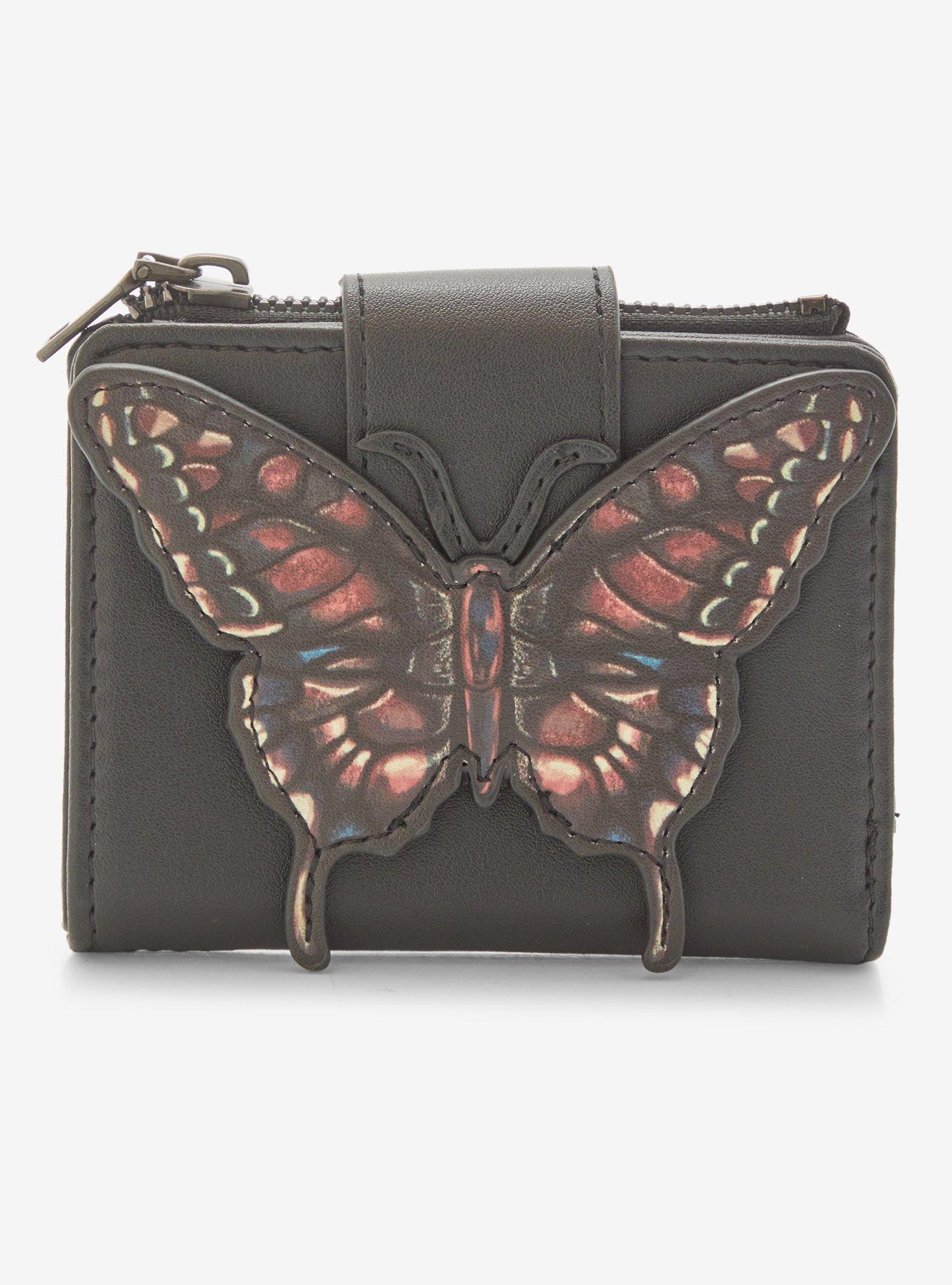 Dark Butterfly Mini Flap Wallet, , hi-res