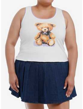 Sweet Society Teddy Bear Lavender Lace Girls Tank Top Plus Size, , hi-res