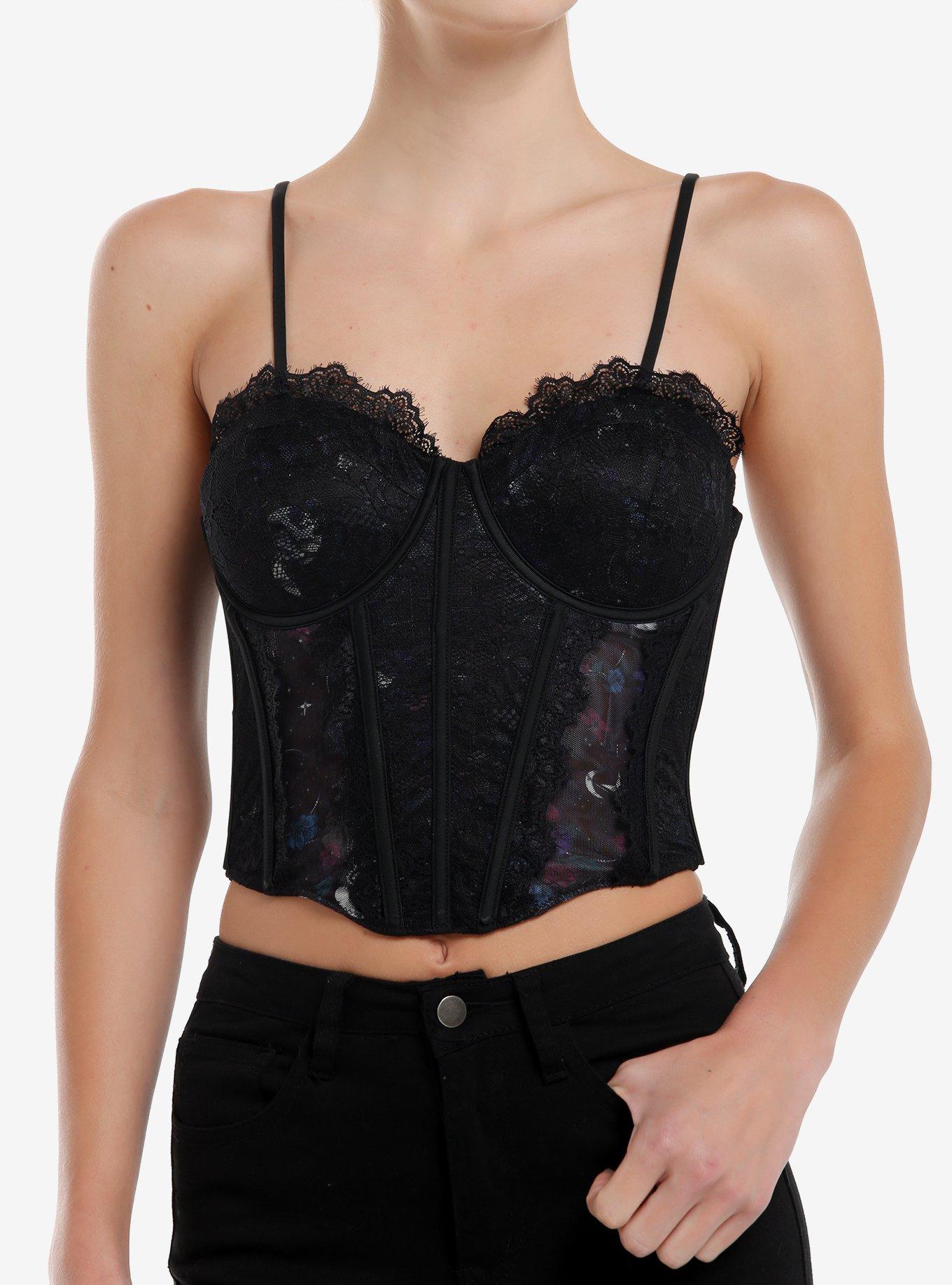 Thorn & Fable Floral Celestial Lace Girls Corset Top, , hi-res
