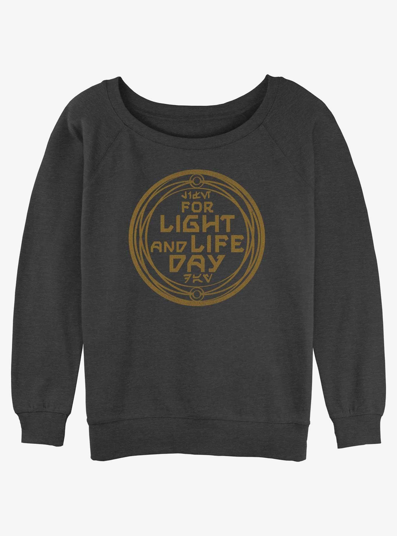 Star Wars For Light And Life Day Badge Womens Slouchy Sweatshirt, CHAR HTR, hi-res