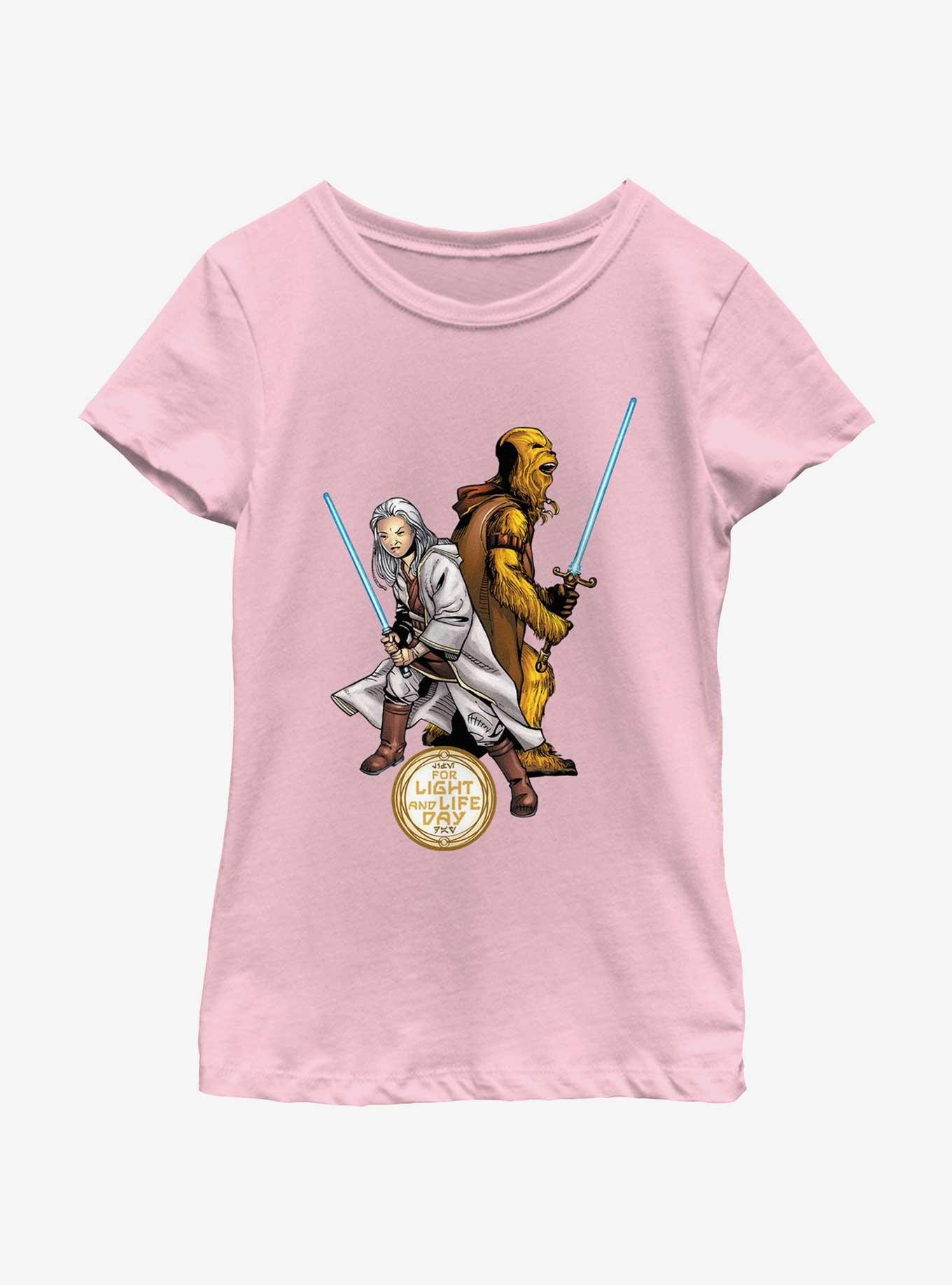 Star Wars Life Day Back To Back Youth Girls T-Shirt, PINK, hi-res