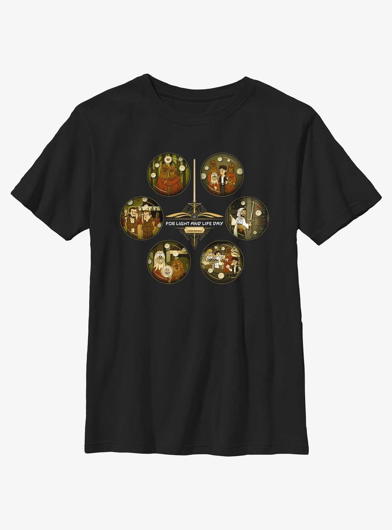 Star Wars Life Day Memory Bubbles Youth T-Shirt, BLACK, hi-res view 1