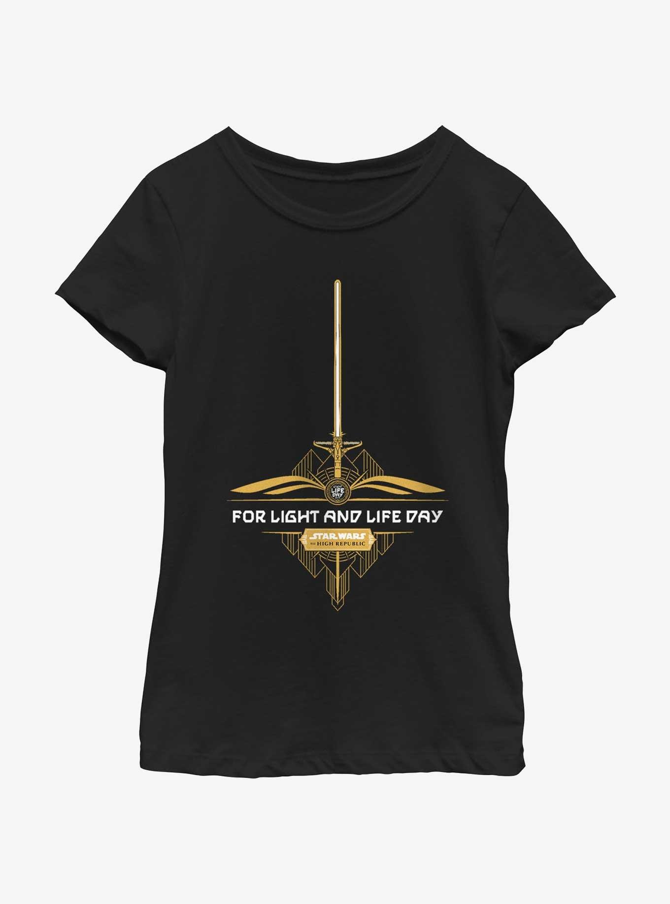 Star Wars Life Day The High Republic Lightsaber Youth Girls T-Shirt, , hi-res