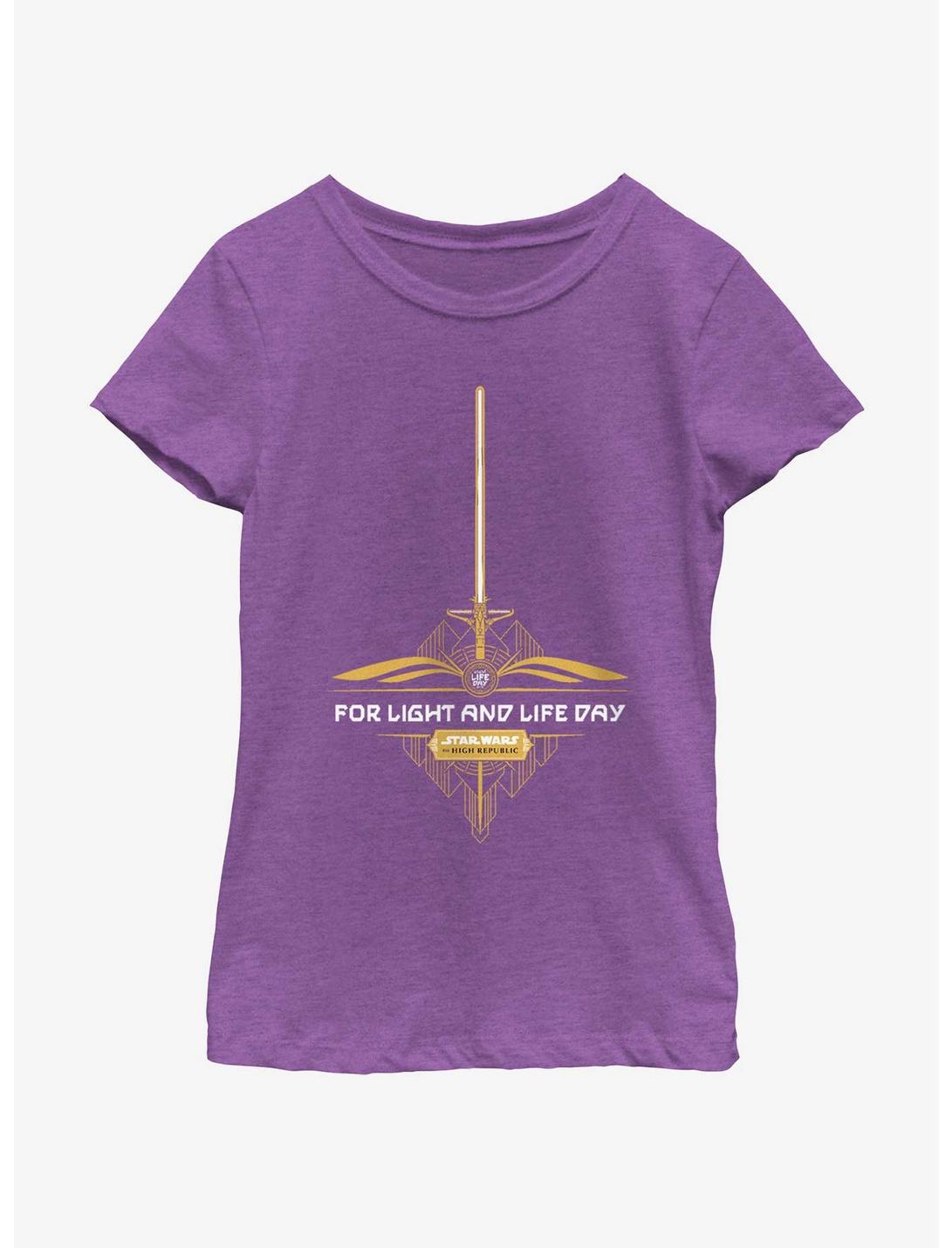 Star Wars Life Day The High Republic Lightsaber Youth Girls T-Shirt, PURPLE BERRY, hi-res