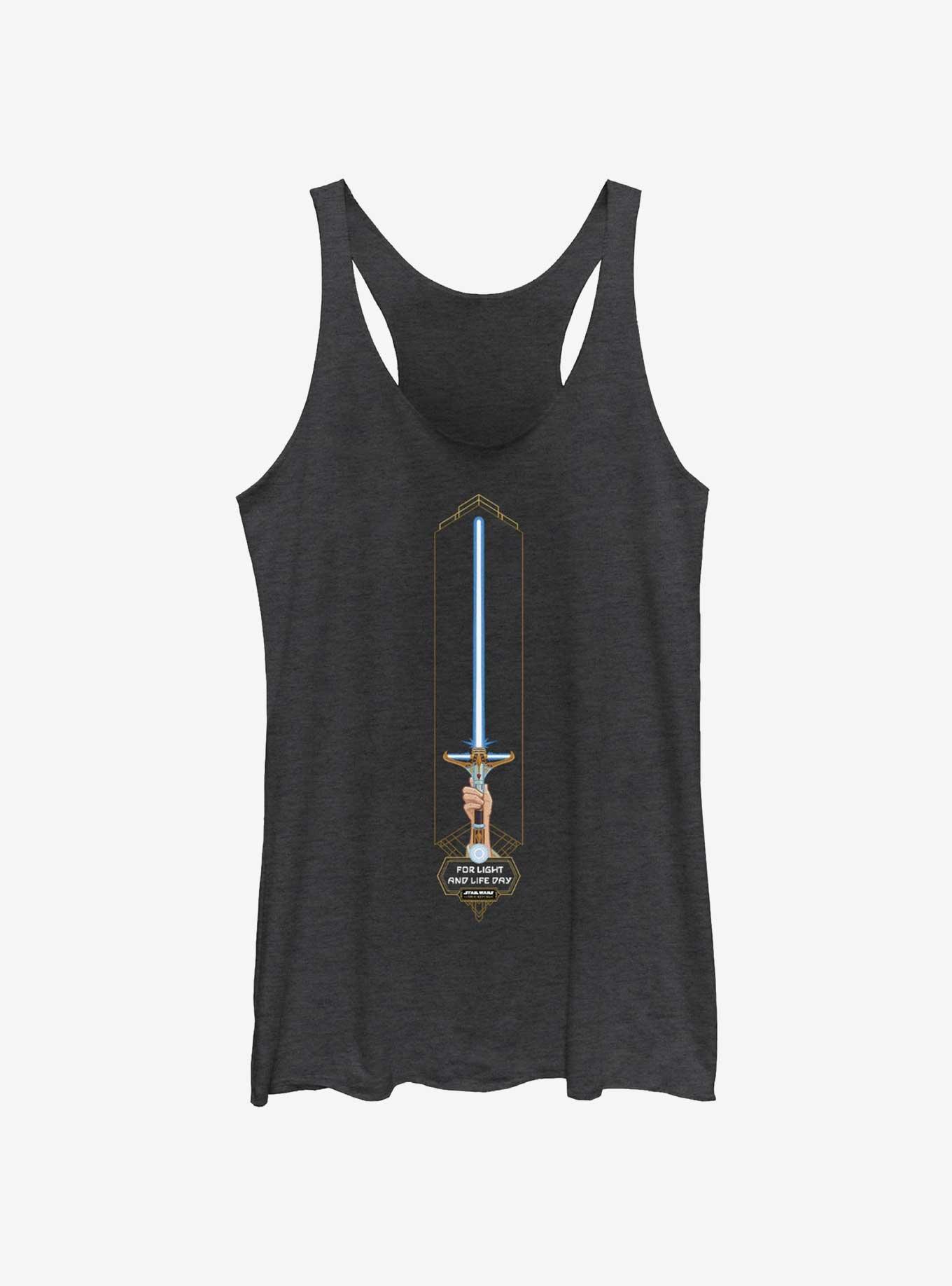 Star Wars Life Day High Republic Lightsaber Womens Tank Top, BLK HTR, hi-res