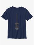 Star Wars Life Day The High Republic Lightsaber Outline Youth T-Shirt, NAVY, hi-res