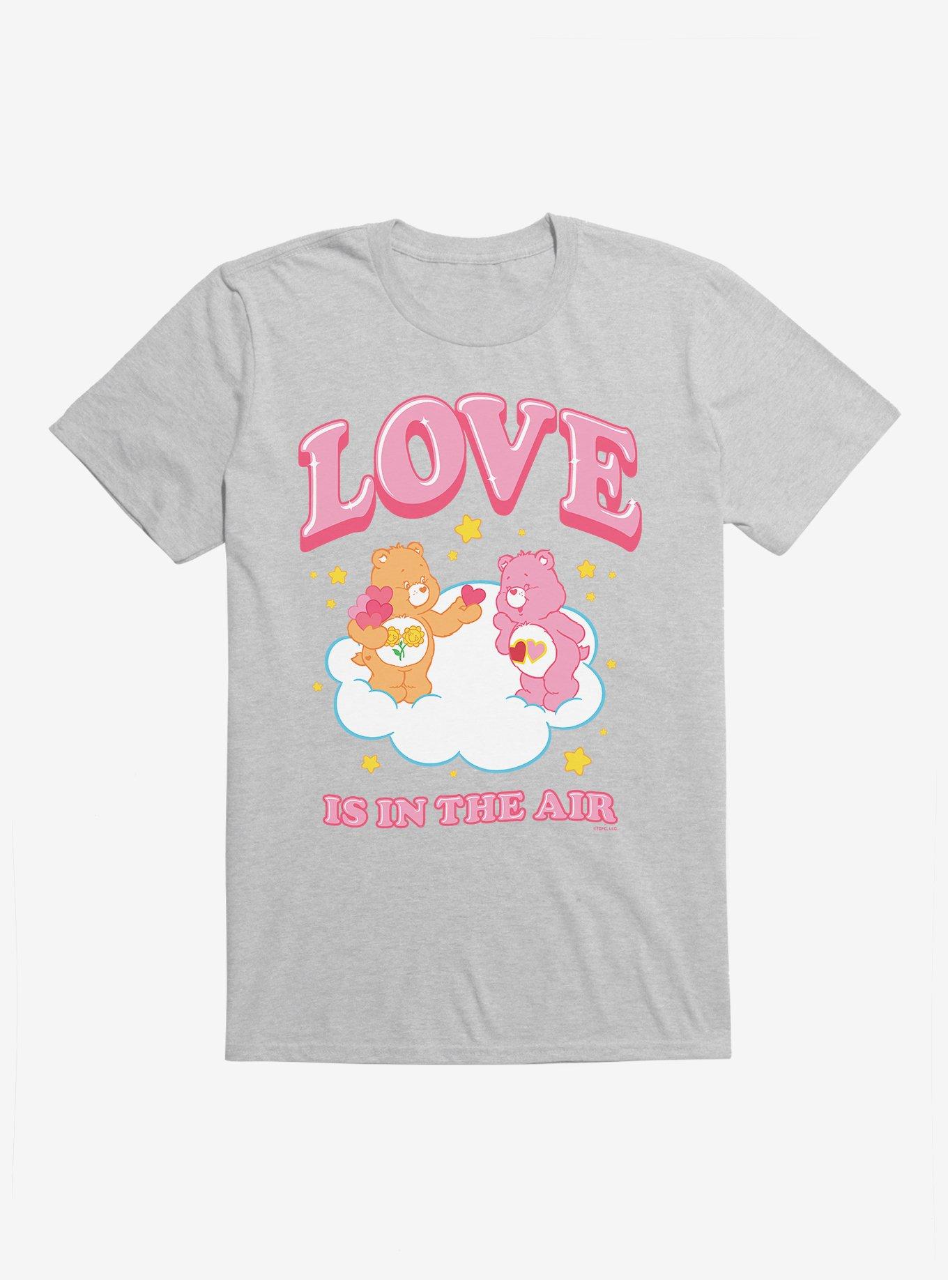 Care Bears Friend Bear & Love-A-Lot Bear Love Is In The Air T-Shirt, HEATHER GREY, hi-res